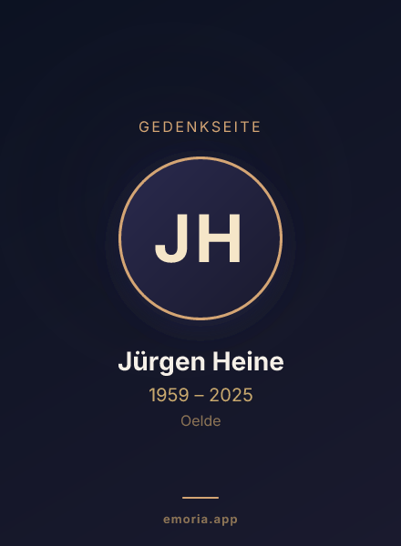 Gedenkportrait von Jürgen Heine