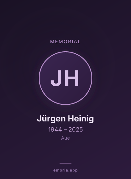 Memorial portrait of Jürgen Heinig