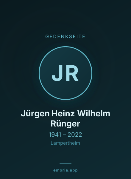 Gedenkportrait von Jürgen Heinz Wilhelm Rünger