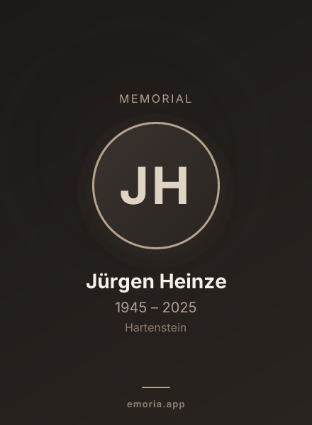 Memorial portrait of Jürgen Heinze