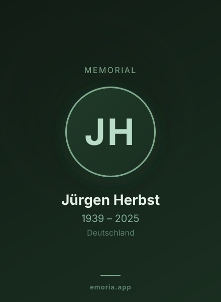 Memorial portrait of Jürgen Herbst