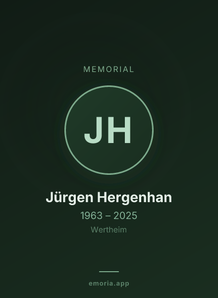 Memorial portrait of Jürgen Hergenhan