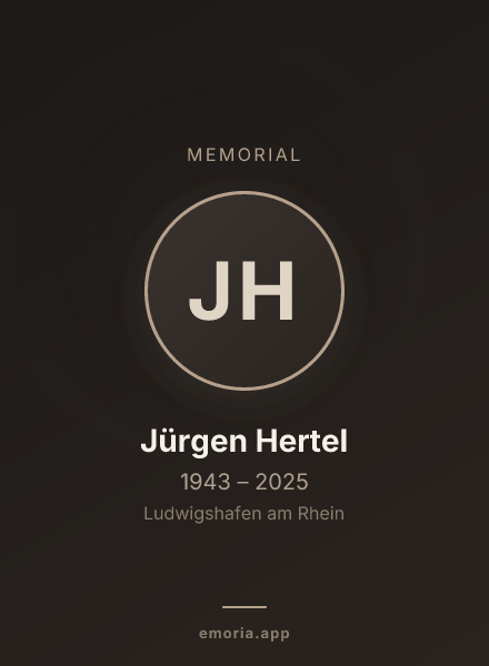 Memorial portrait of Jürgen Hertel