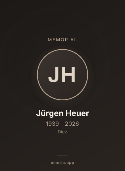 Memorial portrait of Jürgen Heuer