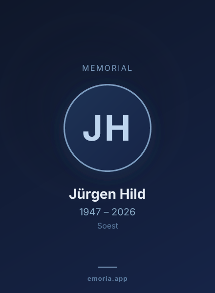 Memorial portrait of Jürgen Hild