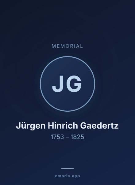 Memorial portrait of Jürgen Hinrich Gaedertz