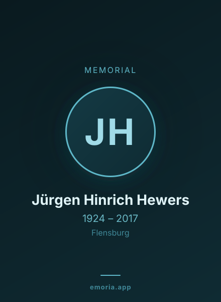 Memorial portrait of Jürgen Hinrich Hewers