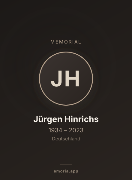 Memorial portrait of Jürgen Hinrichs