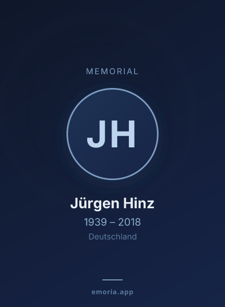 Memorial portrait of Jürgen Hinz