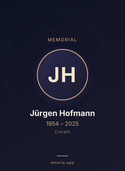 Memorial portrait of Jürgen Hofmann