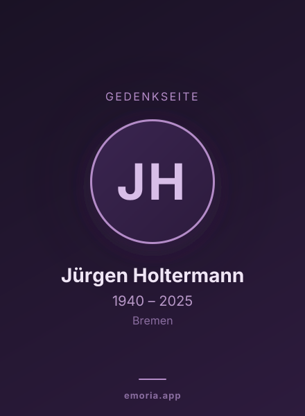 Gedenkportrait von Jürgen Holtermann