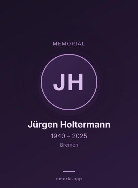 Memorial portrait of Jürgen Holtermann