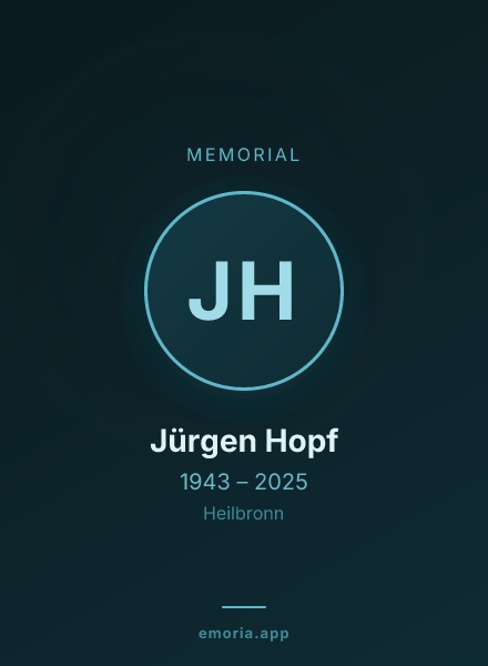 Memorial portrait of Jürgen Hopf