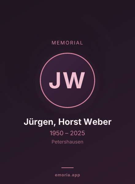 Memorial portrait of Jürgen, Horst Weber