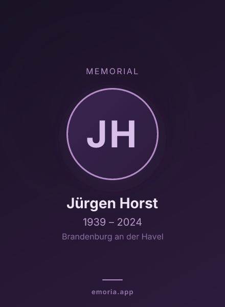 Memorial portrait of Jürgen Horst