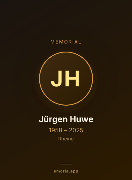 Memorial portrait of Jürgen Huwe