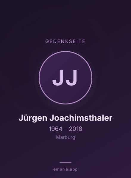 Gedenkportrait von Jürgen Joachimsthaler