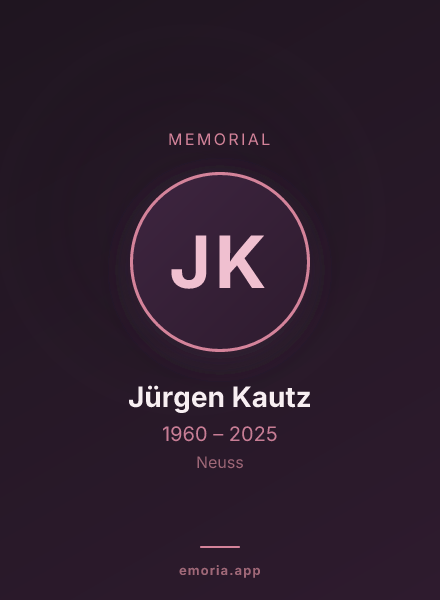 Memorial portrait of Jürgen Kautz