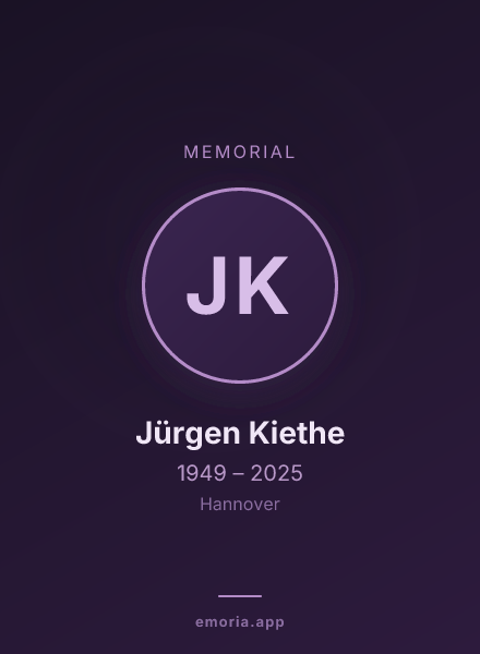 Memorial portrait of Jürgen Kiethe