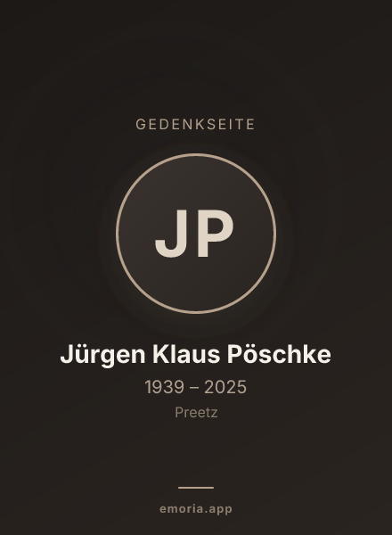 Gedenkportrait von Jürgen Klaus Pöschke