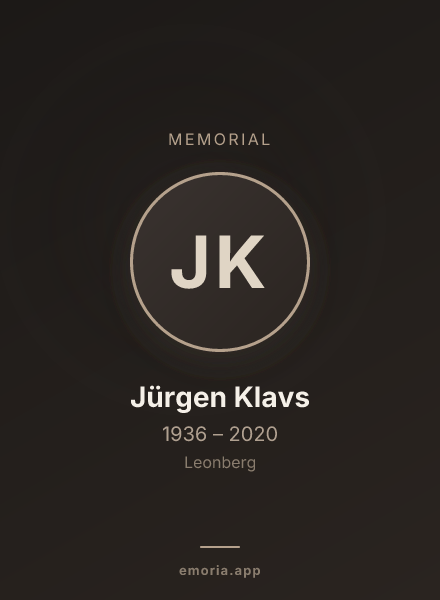 Memorial portrait of Jürgen Klavs