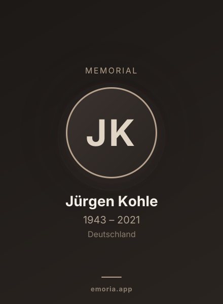 Memorial portrait of Jürgen Kohle