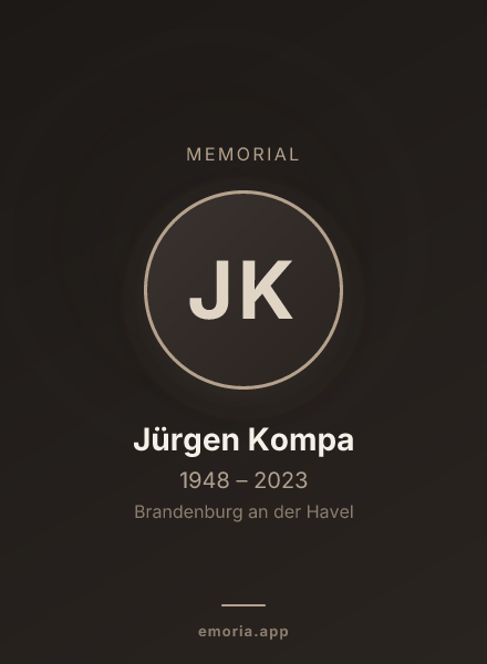Memorial portrait of Jürgen Kompa