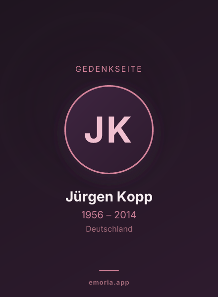 Gedenkportrait von Jürgen Kopp
