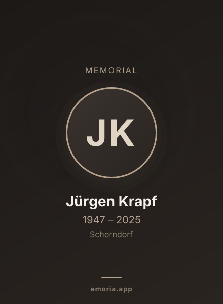 Memorial portrait of Jürgen Krapf