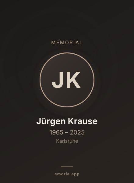 Memorial portrait of Jürgen Krause