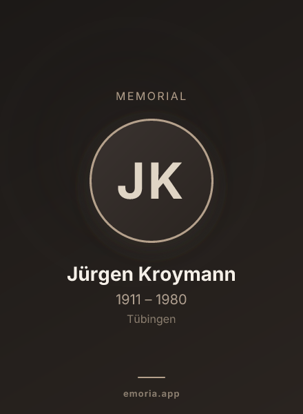 Memorial portrait of Jürgen Kroymann