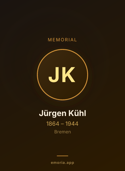 Memorial portrait of Jürgen Kühl