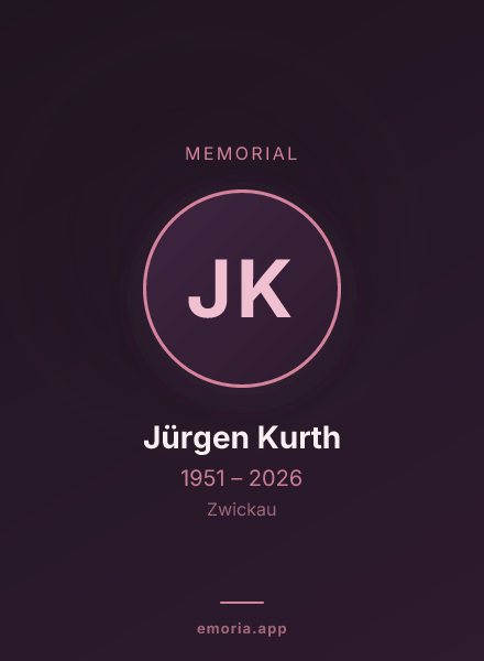 Memorial portrait of Jürgen Kurth