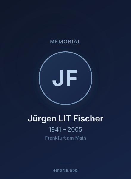 Memorial portrait of Jürgen LIT Fischer
