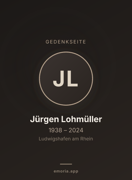 Gedenkportrait von Jürgen Lohmüller