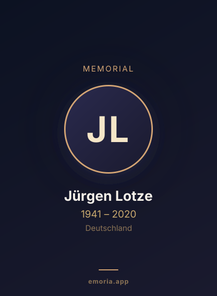 Memorial portrait of Jürgen Lotze