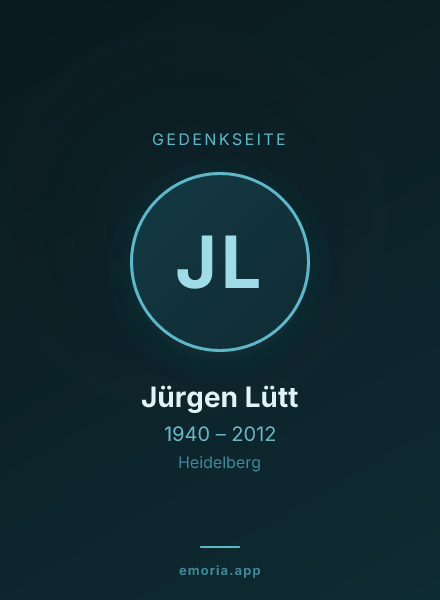 Gedenkportrait von Jürgen Lütt