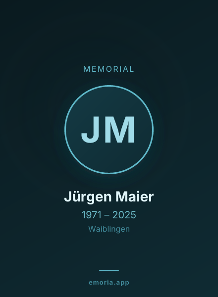 Memorial portrait of Jürgen Maier