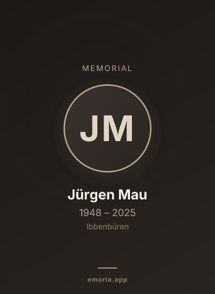 Memorial portrait of Jürgen Mau