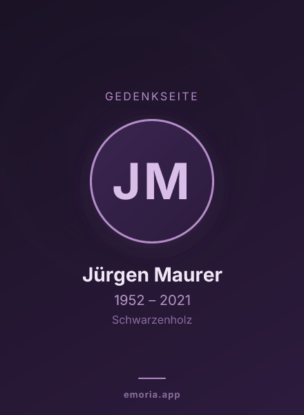 Gedenkportrait von Jürgen Maurer