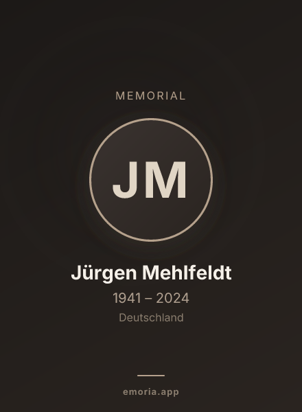 Memorial portrait of Jürgen Mehlfeldt