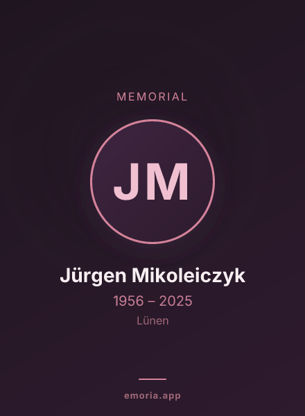 Memorial portrait of Jürgen Mikoleiczyk