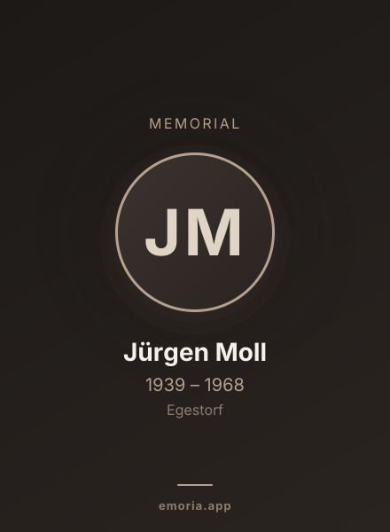 Memorial portrait of Jürgen Moll