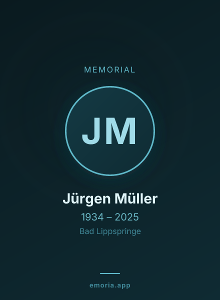Memorial portrait of Jürgen Müller
