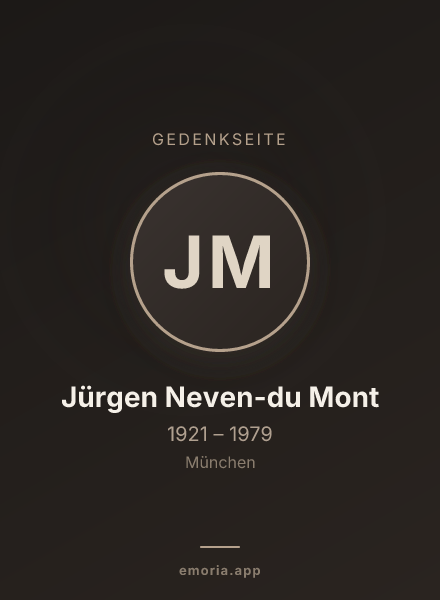 Gedenkportrait von Jürgen Neven-du Mont