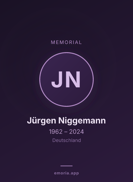 Memorial portrait of Jürgen Niggemann