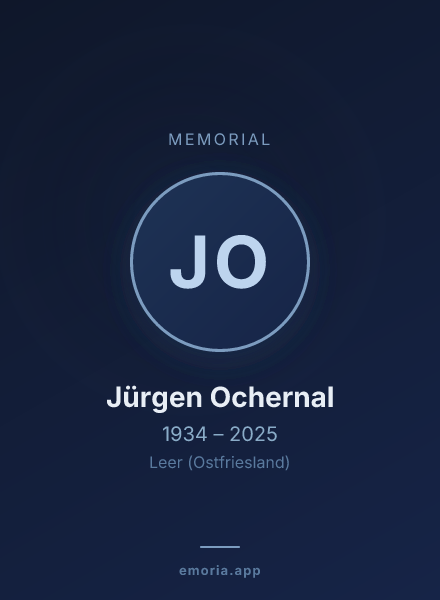 Memorial portrait of Jürgen Ochernal
