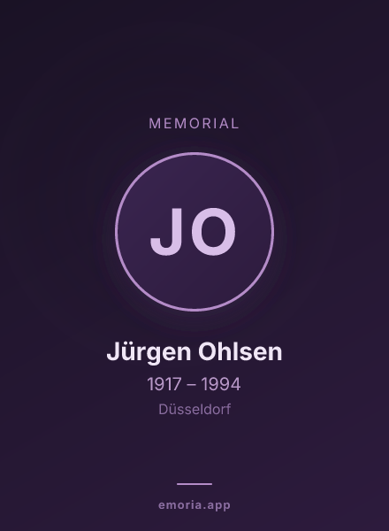 Memorial portrait of Jürgen Ohlsen