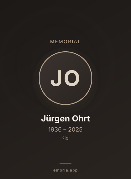 Memorial portrait of Jürgen Ohrt