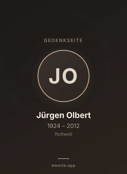 Gedenkportrait von Jürgen Olbert